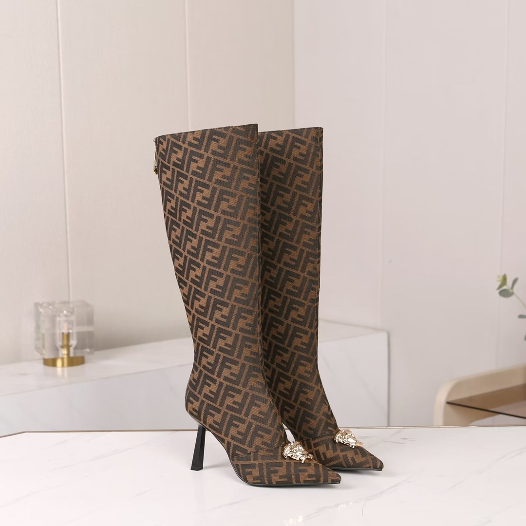 35-42 yardas, botas altas, botas cortas Versace Fendi marca compartida cooperación modelos explosivo