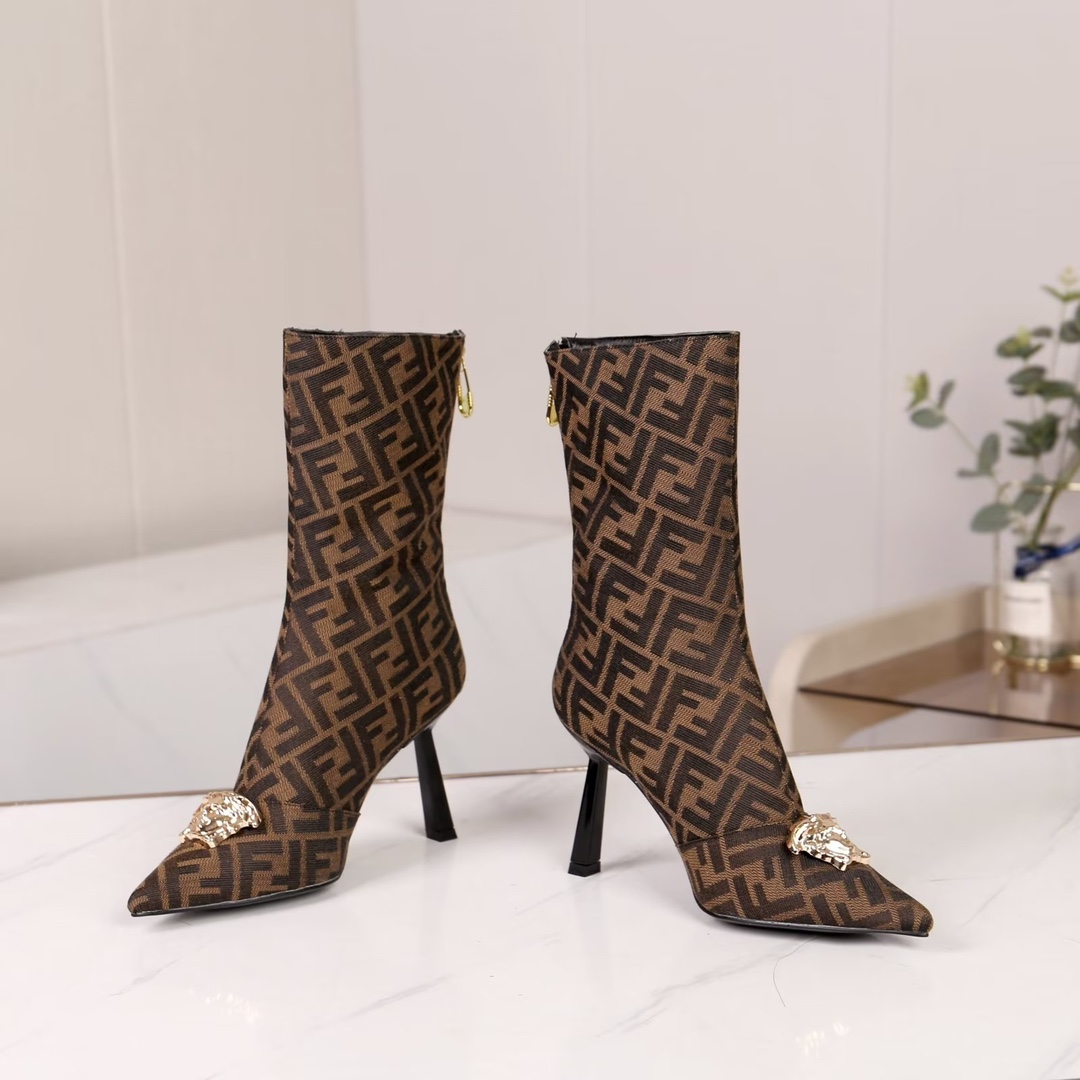 35-42 yardas, botas altas, botas cortas Versace Fendi marca compartida cooperación modelos explosivo