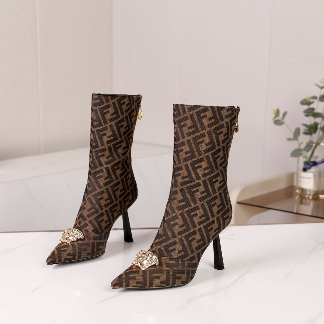 35-42 yardas, botas altas, botas cortas Versace Fendi marca compartida cooperación modelos explosivo