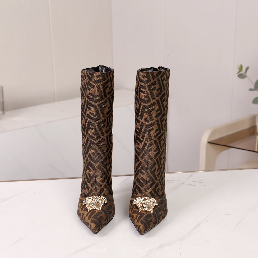 35-42 yardas, botas altas, botas cortas Versace Fendi marca compartida cooperación modelos explosivo