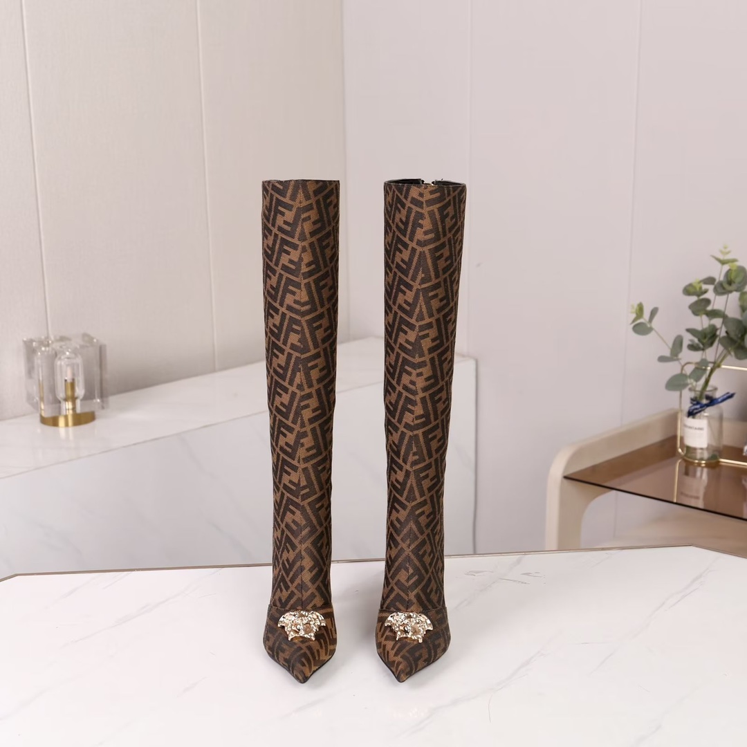 35-42 yardas, botas altas, botas cortas Versace Fendi marca compartida cooperación modelos explosivo