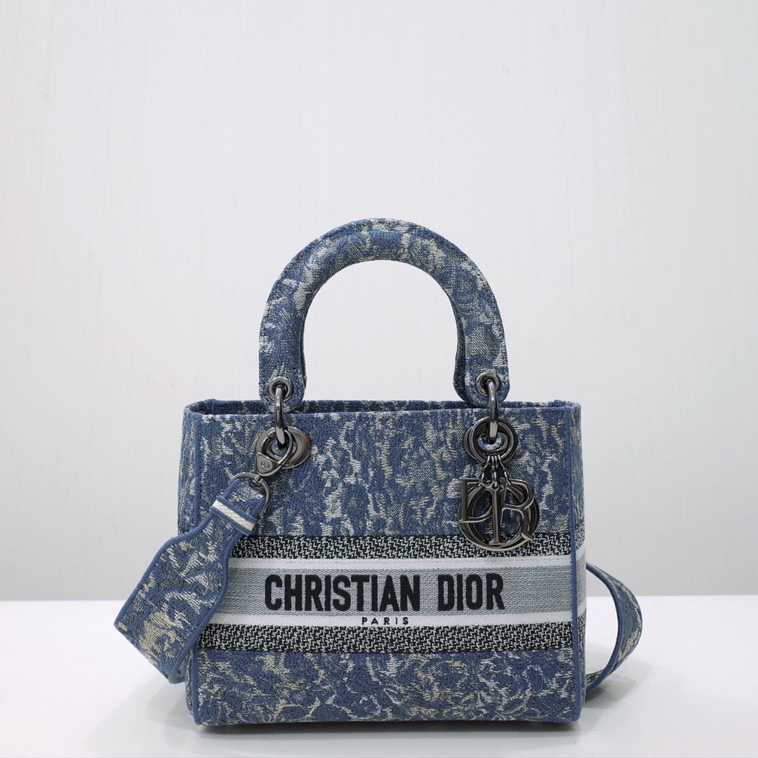 Dior Bags Handbags Blue Gold Embroidery Lady