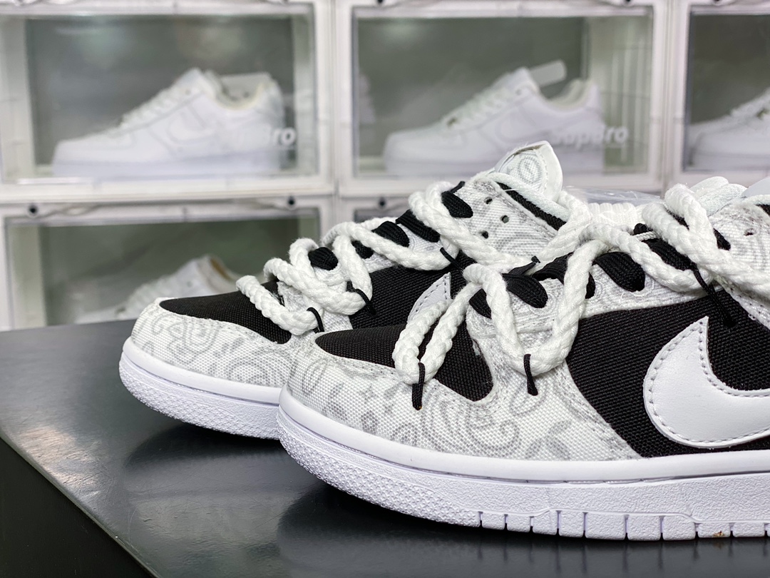 300 SB Dunk Low”White/Black Paisley”扣篮系列低帮休闲运动滑板板鞋DJ9955-100