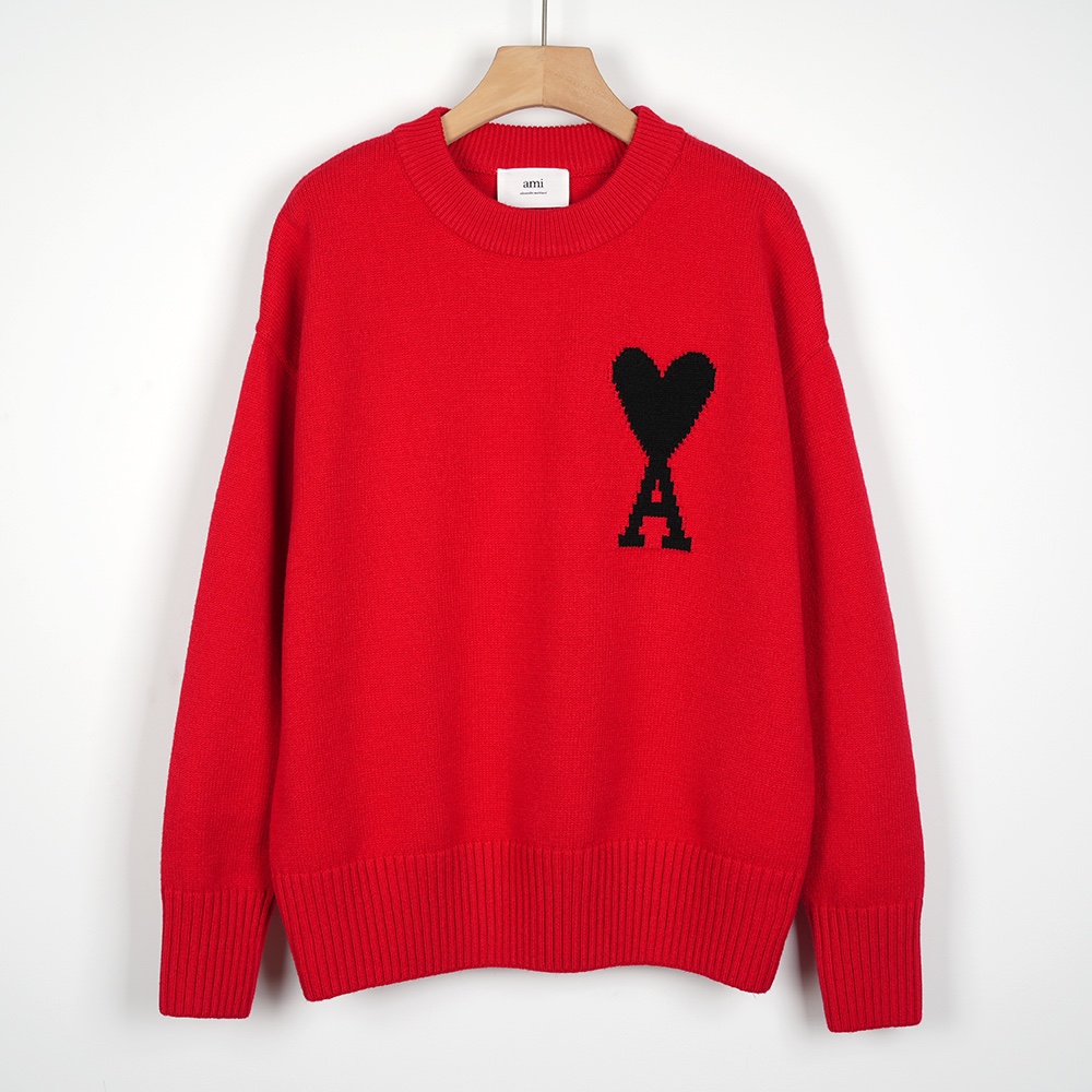 High-End Women’s Clothing: Ami’s Classic Wool Knits with Twilight Collars - 图片 1