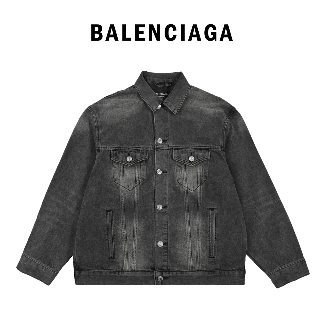 Balenciaga#巴黎世家22Fw 刺绣地球牛仔外套