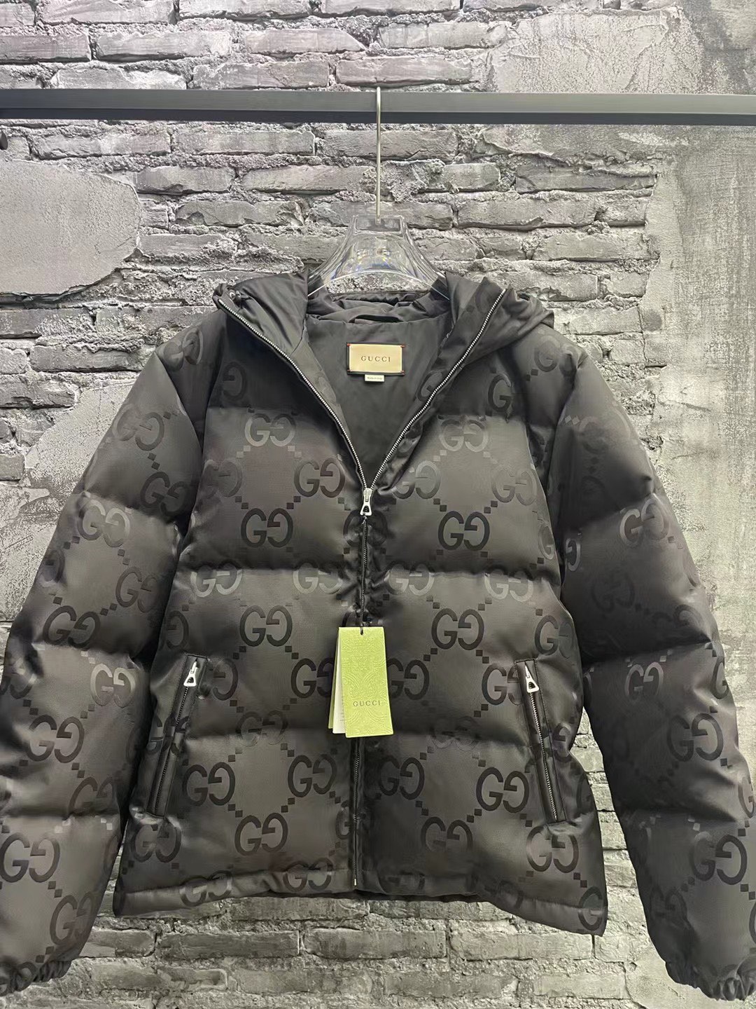 Gucci GG print down jacket, new autumn/winter style. Unisex sizes S-XL.-Big cat