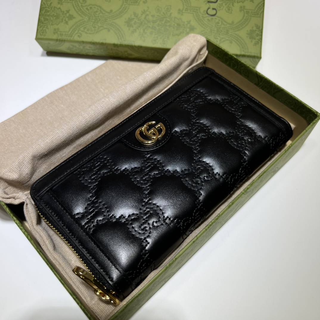 GUCCI古驰GG Matelassé全拉链钱包723784