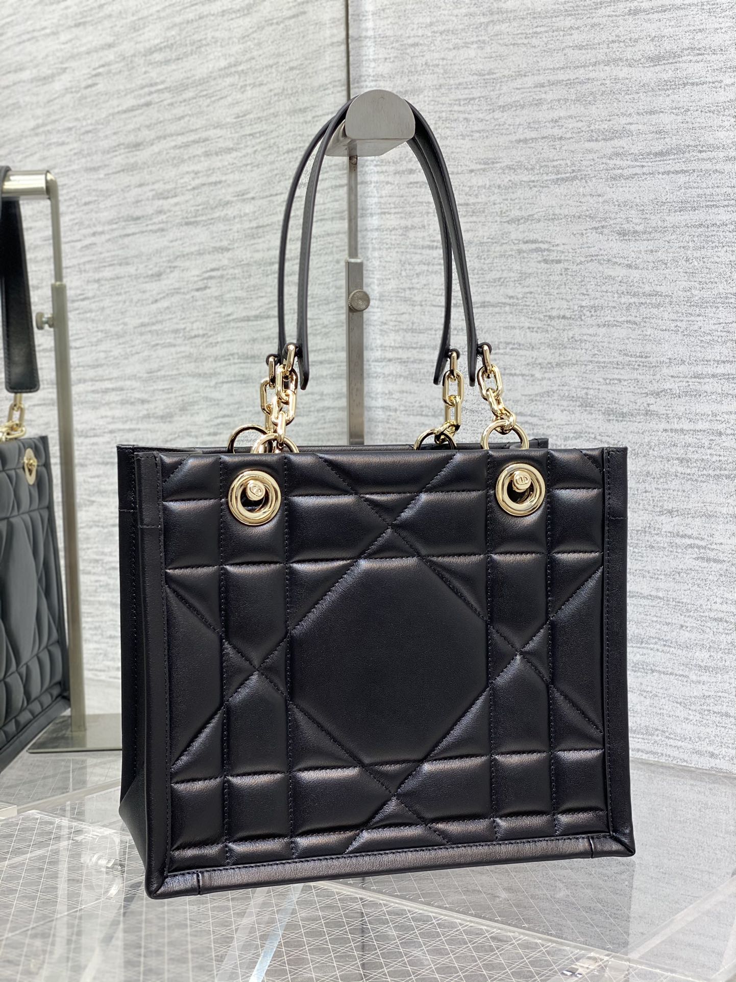 Dior Essential Small Leather Tote Quilted Shoulder Handbag