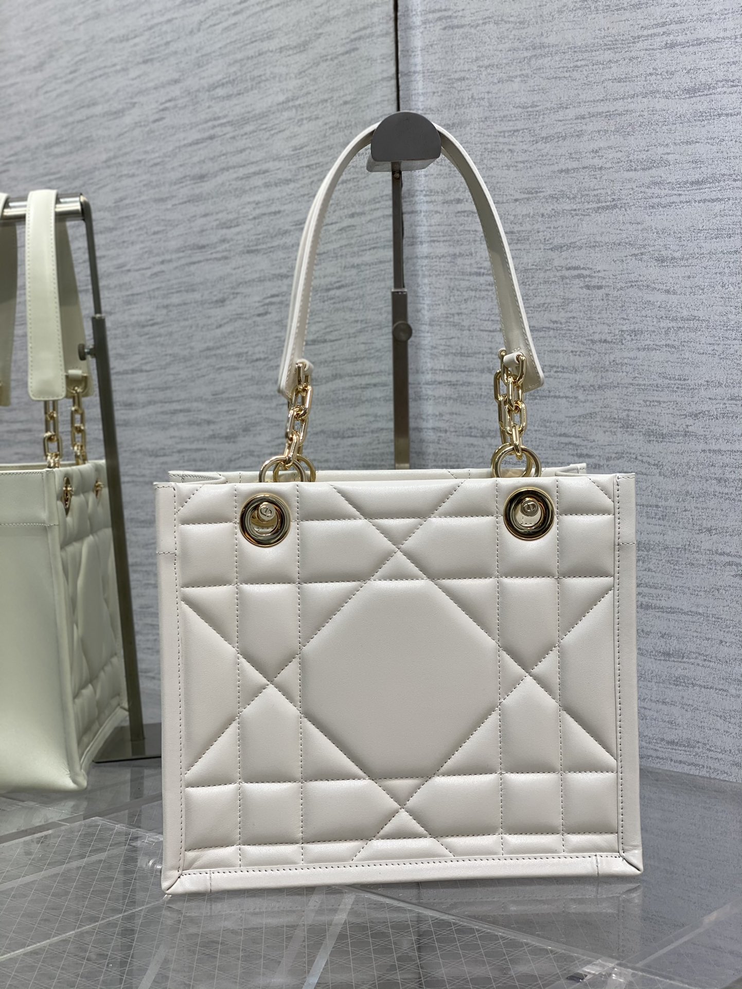 Dior Essential Small Leather Tote Cannage Shoulder Handbag