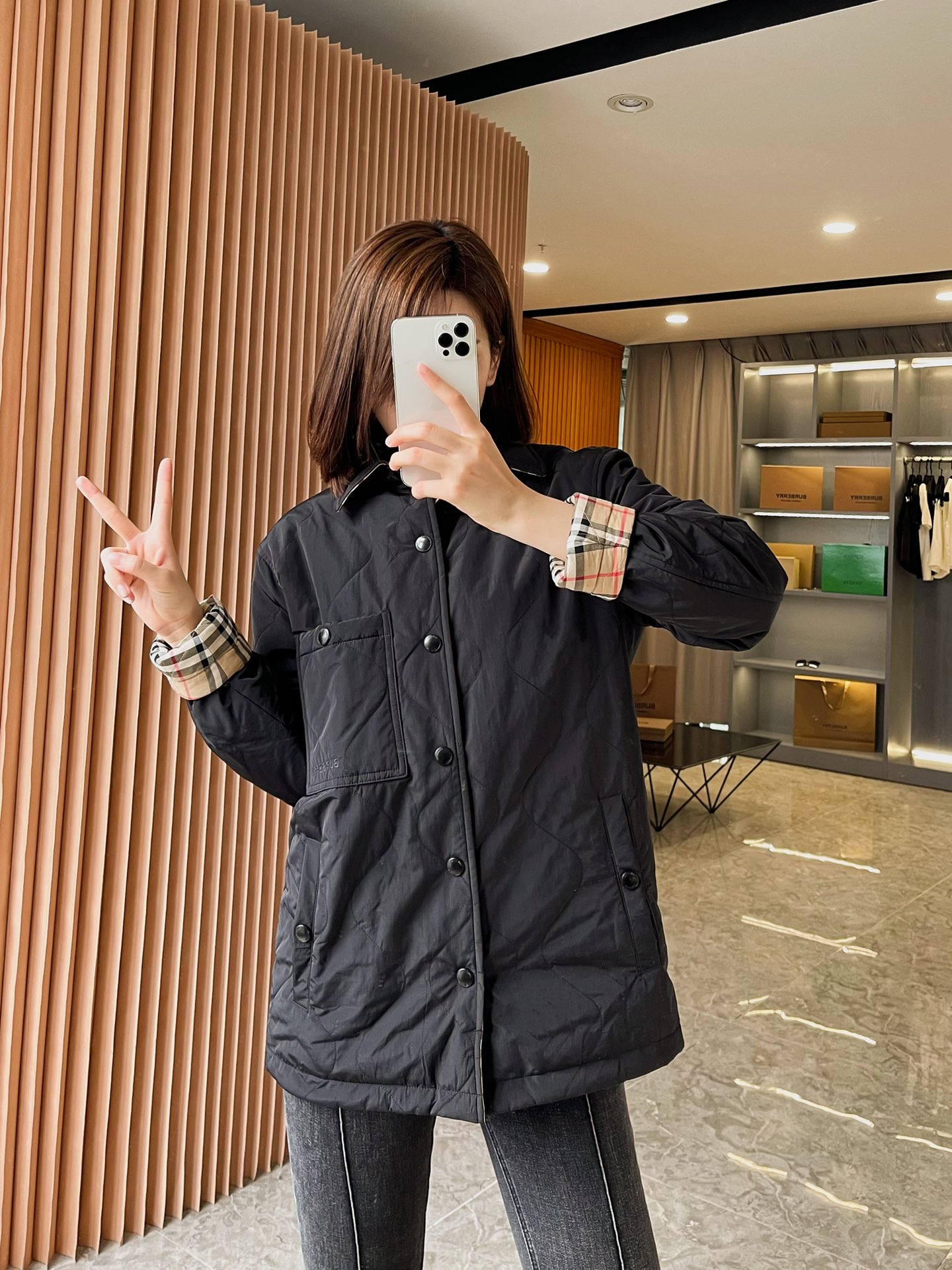 Reversible Vintage Plaid Quilted Jacket, Temperature Control, Black, Classic 4 i1664775911 8978 3