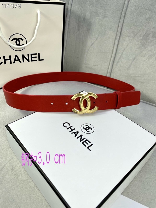 Chanel Belts Silver Women Steel Buckle Calfskin Cowhide