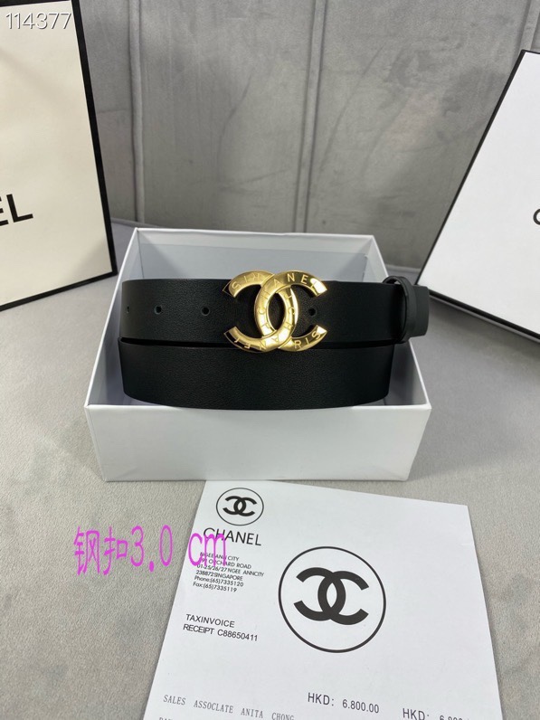 Chanel Belts Silver Women Steel Buckle Calfskin Cowhide