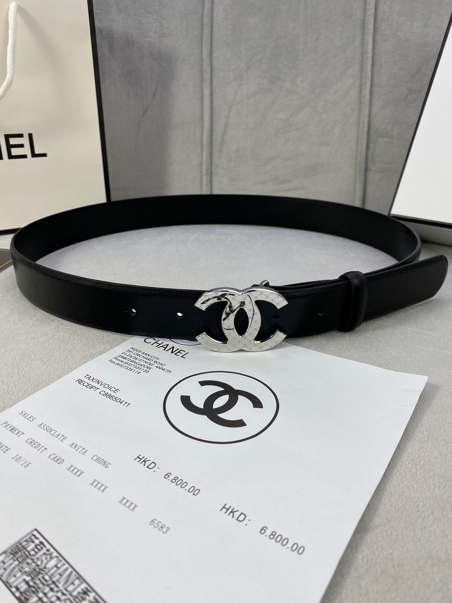 Chanel Belts Silver Women Steel Buckle Calfskin Cowhide