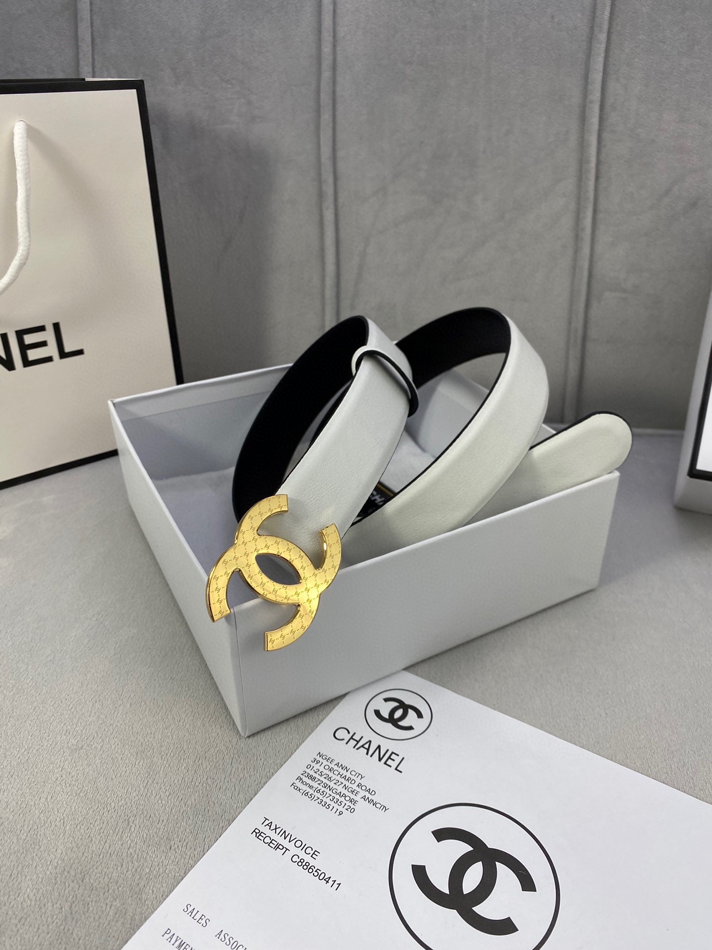 Chanel Belts Silver Women Steel Buckle Calfskin Cowhide