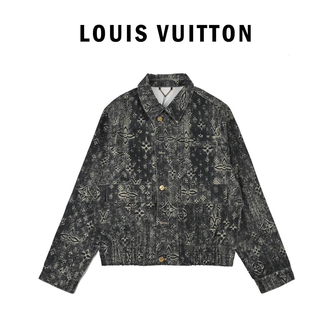 300 Lv 路易威登19FW 新款满印老花牛仔外套