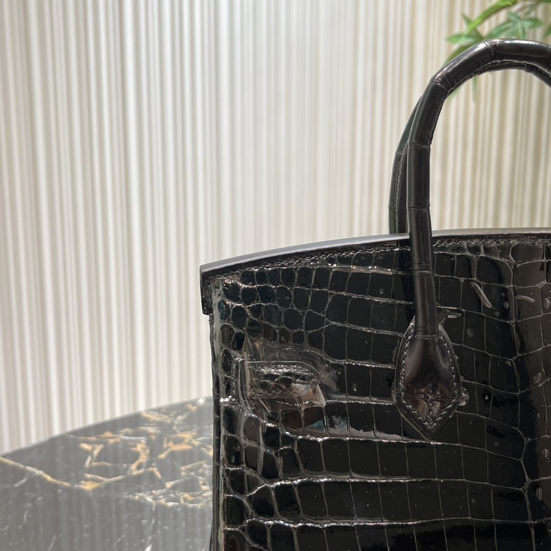 Uguale all'originale Hermes Birkin Repliche Borse Borsette Nero Platino Hardware argento 6 i1664878572 6500 4