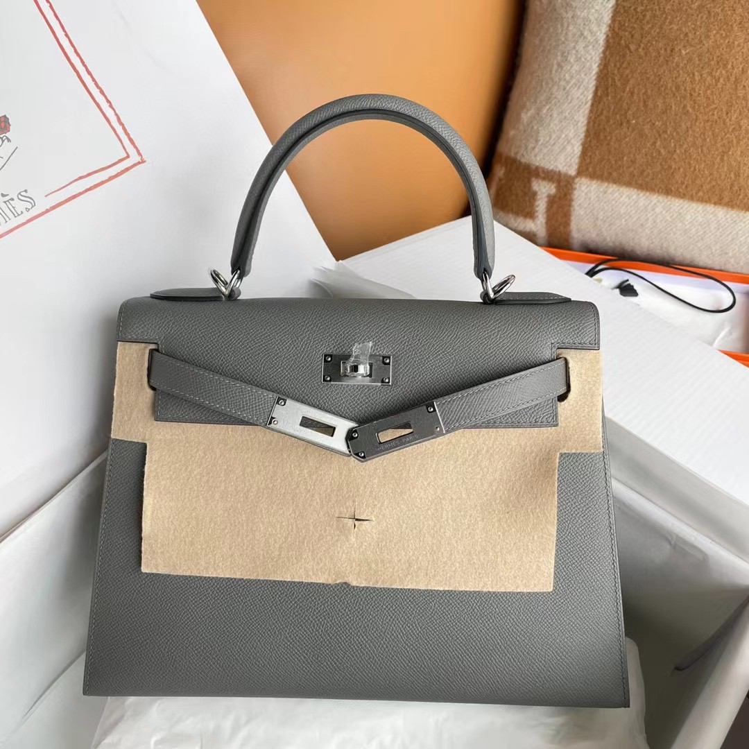 Vendita online Hermes Kelly Borsette Borse Crossbody & Borse a Tracolla Grigio Hardware argento Epsom 5 a1664930766859 4124
