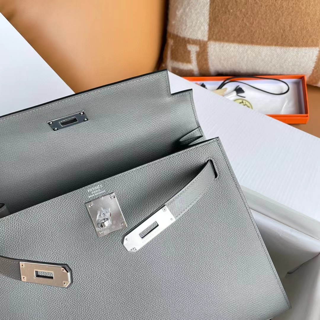 Vendita online Hermes Kelly Borsette Borse Crossbody & Borse a Tracolla Grigio Hardware argento Epsom 10 a1664930767073 6643