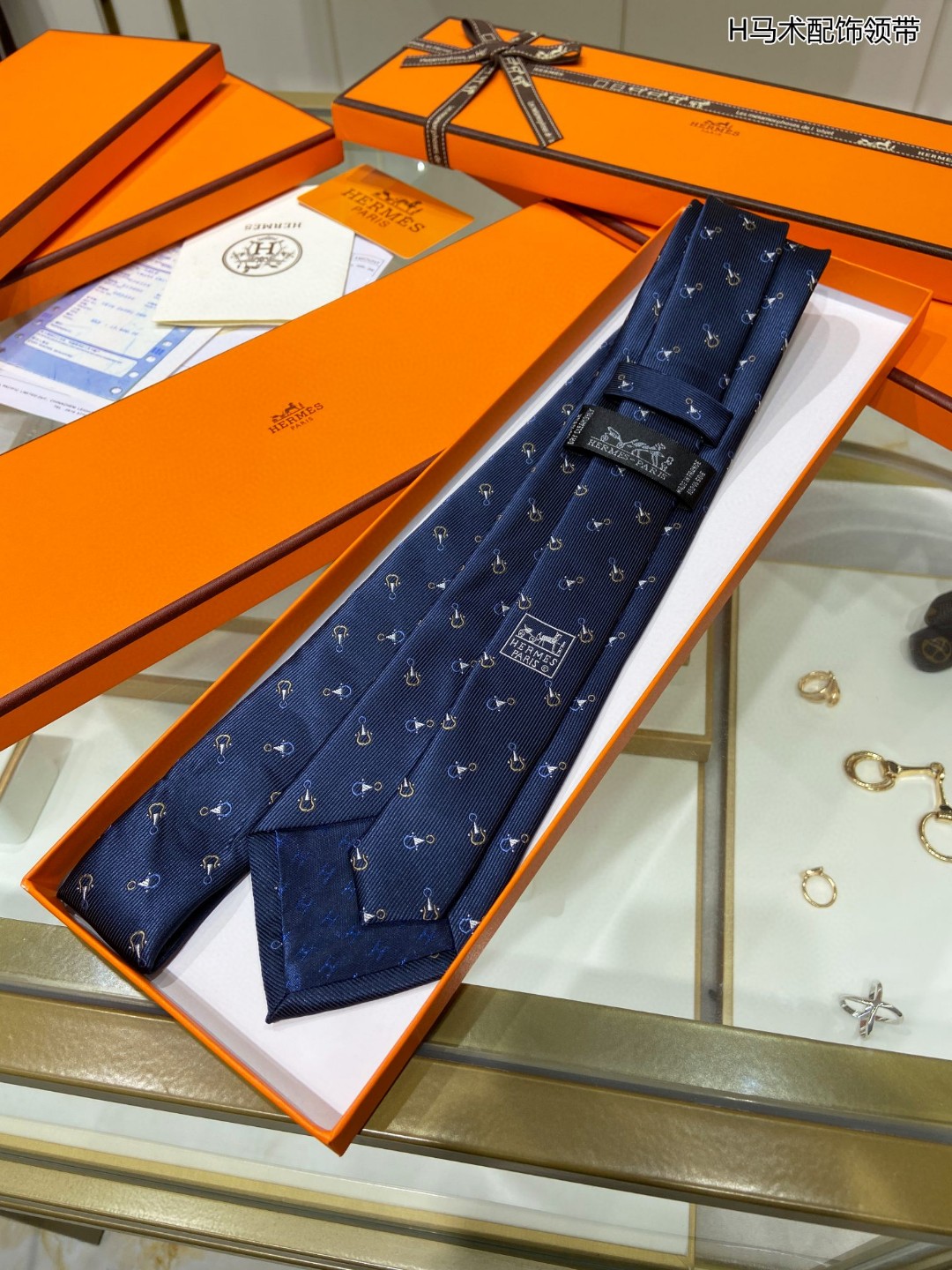 Hermes爱马仕100%顶级斜纹真丝马术配饰领带