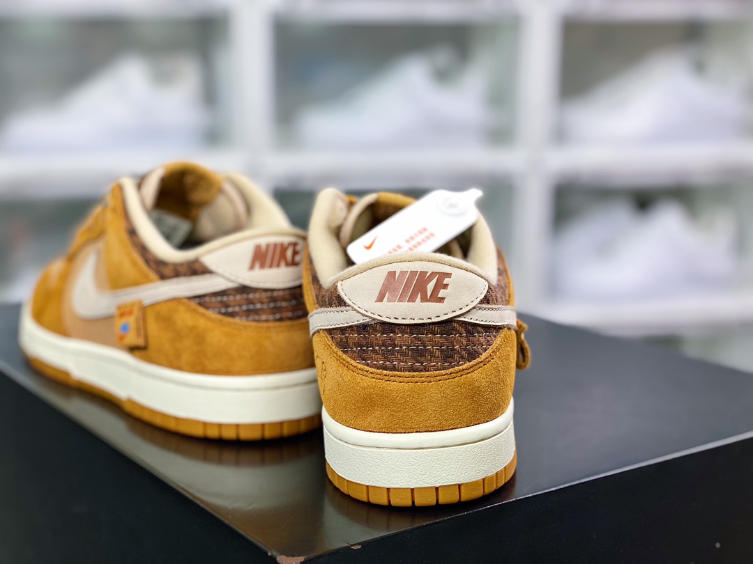 220  SB Dunk Low”Wheat Gum”扣篮系列低帮休闲运动滑板板鞋“小麦色菱格纹”DX3374-700