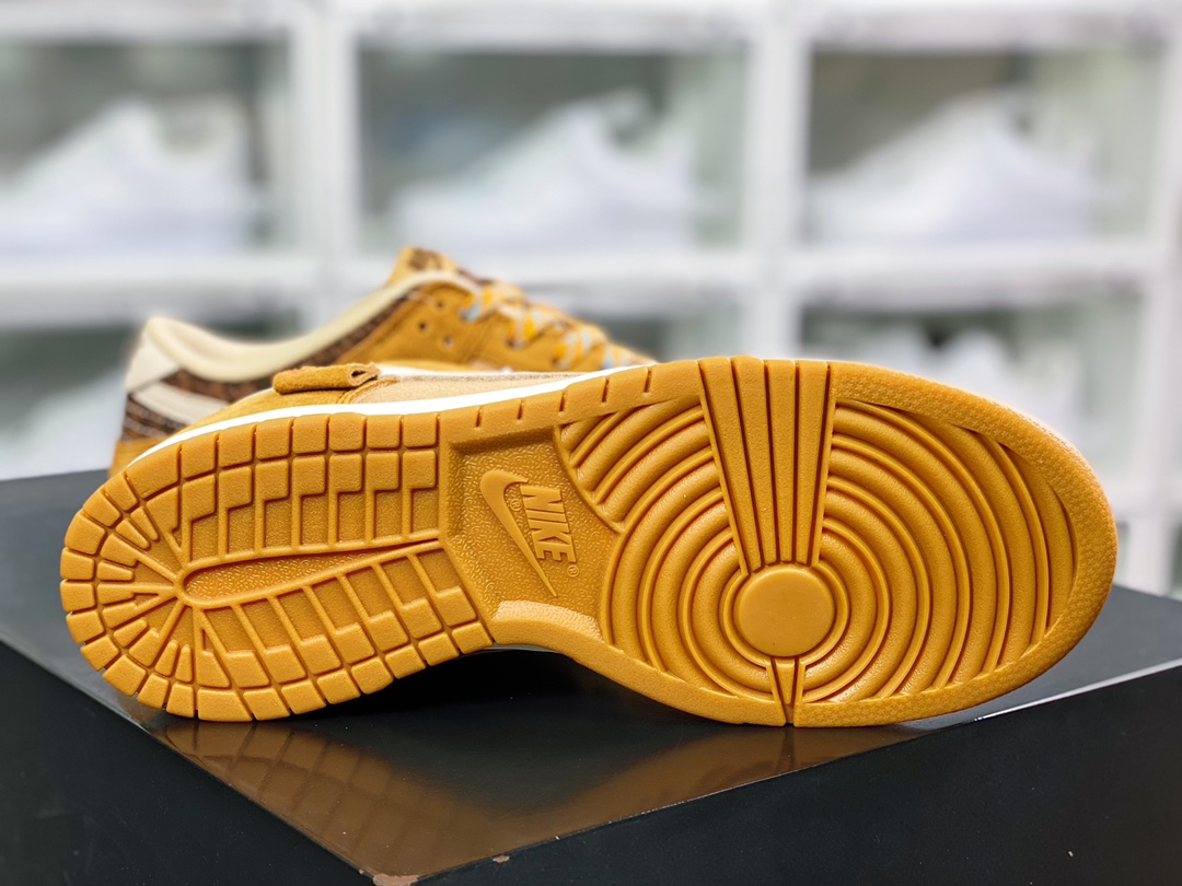 220  SB Dunk Low”Wheat Gum”扣篮系列低帮休闲运动滑板板鞋“小麦色菱格纹”DX3374-700