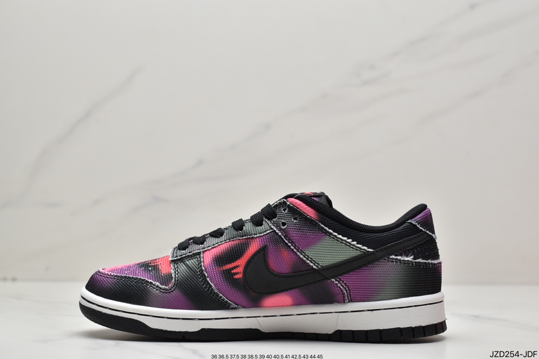 140 Nike SB Dunk LOW “Graffiti”复古休闲板鞋 扎染涂鸦 黑紫情侣款 DM0108-002