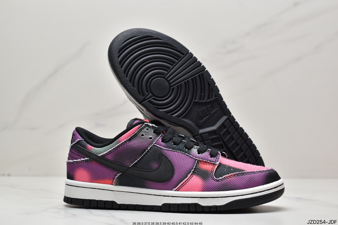 140 Nike SB Dunk LOW “Graffiti”复古休闲板鞋 扎染涂鸦 黑紫情侣款 DM0108-002