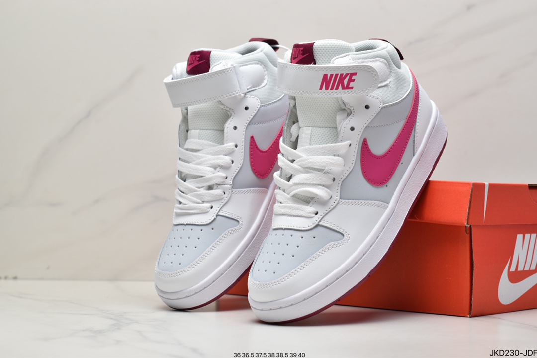 160 耐克Nike Court Borough Mid 2 中帮百搭透气休闲运动板鞋CD7782