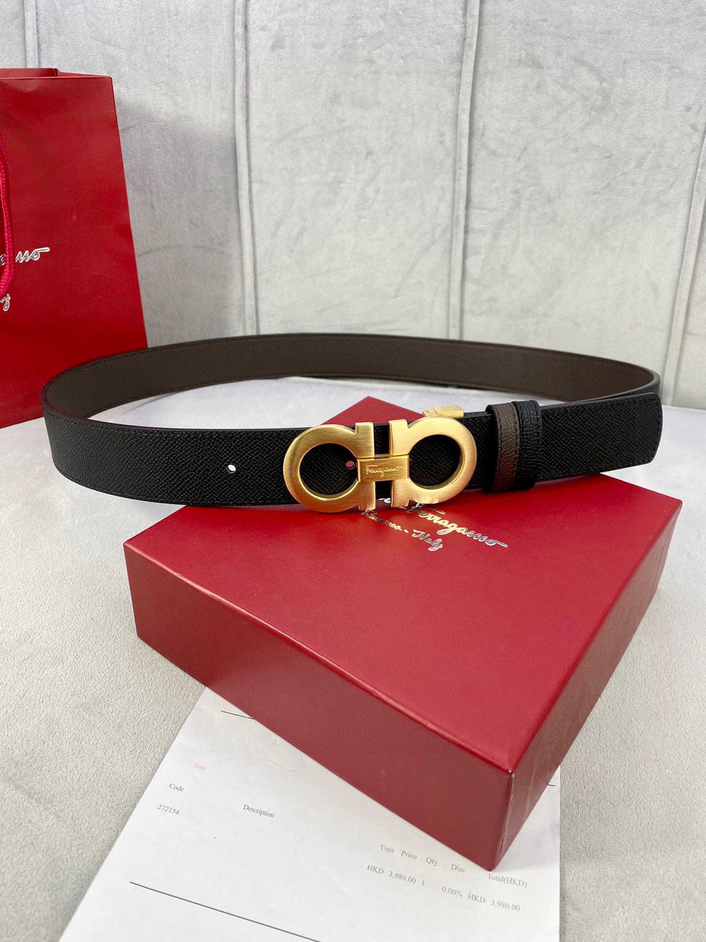 Ferragamo（男） Style White Leather Men's Belts Lookbook Reference image 1