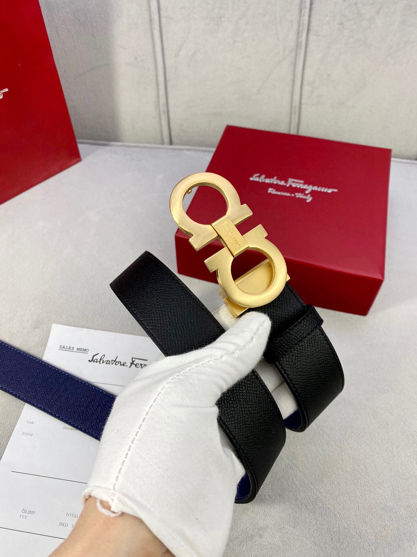 Ferragamo（男） Style White Leather Men's Belts Lookbook Reference image 2