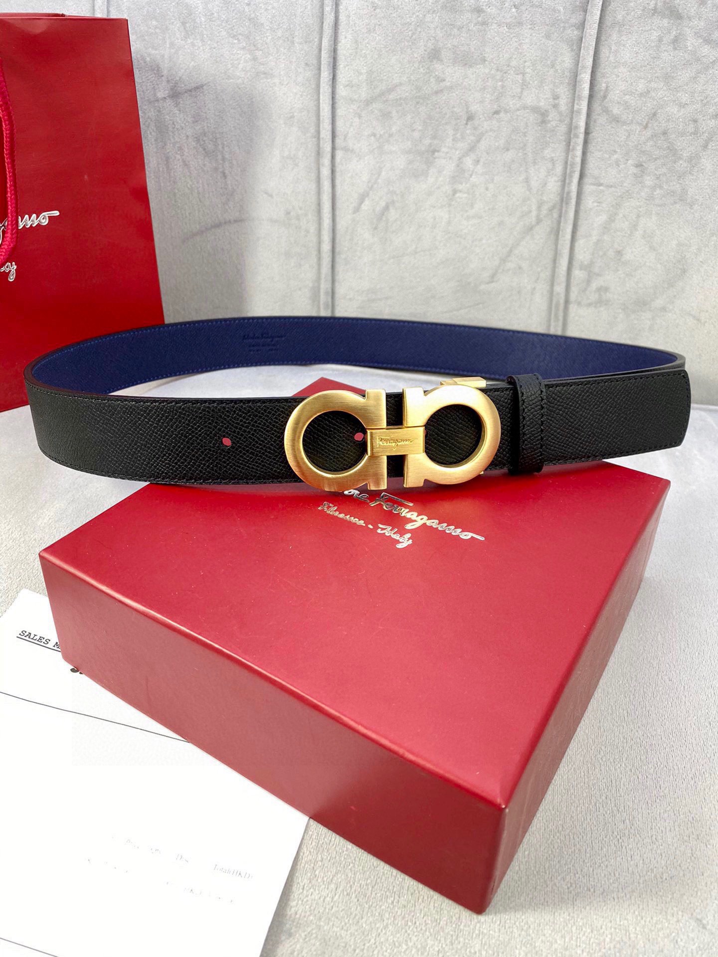 Ferragamo（男） Style White Leather Men's Belts Lookbook Reference image 1