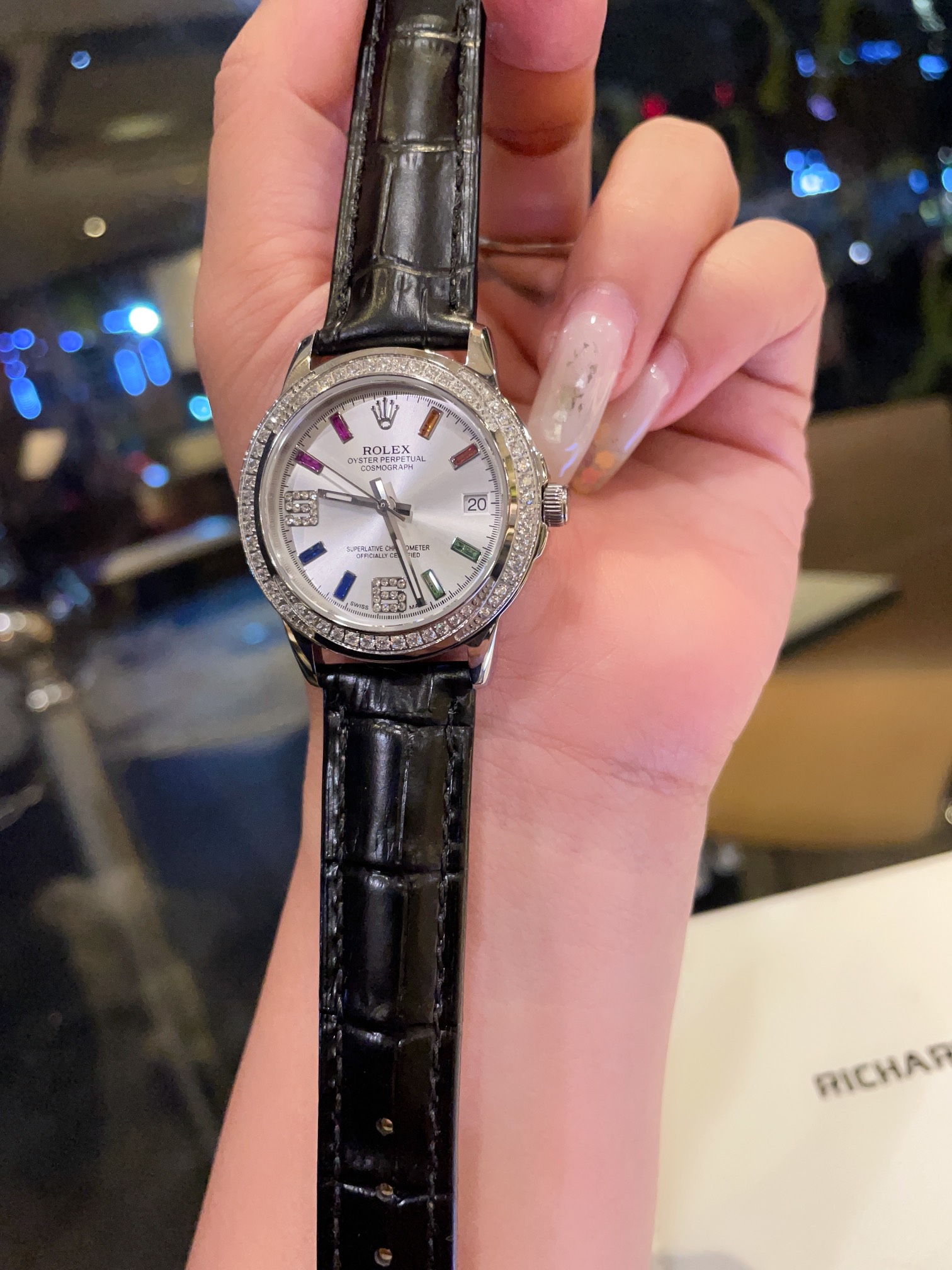 Elegant Rolex Women’s Watch with Ceramic Belt and Sapphire Crystal Mirror