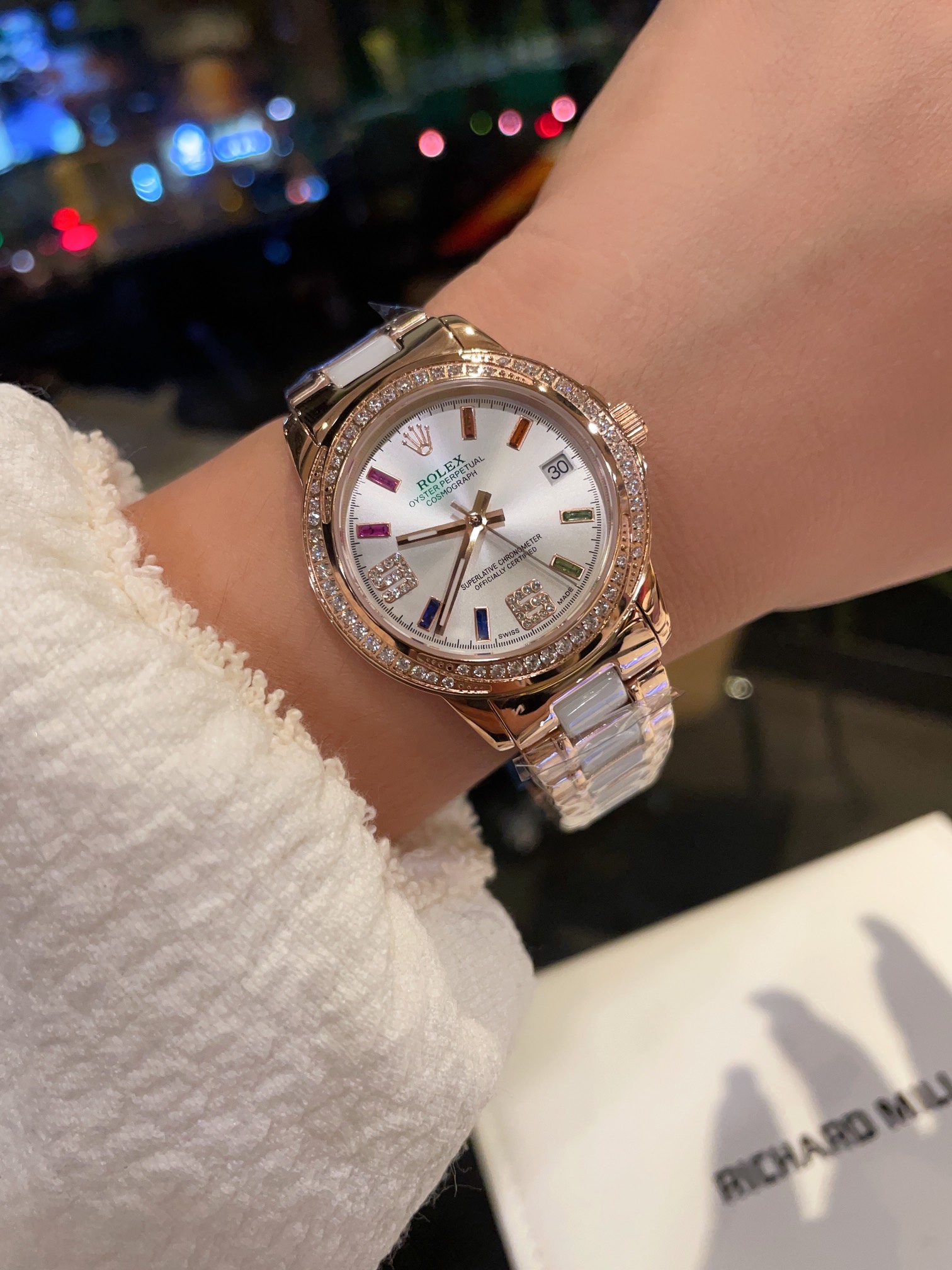 Elegant Rolex Women’s Watch with Ceramic Belt and Sapphire Crystal Mirror - 图片 8