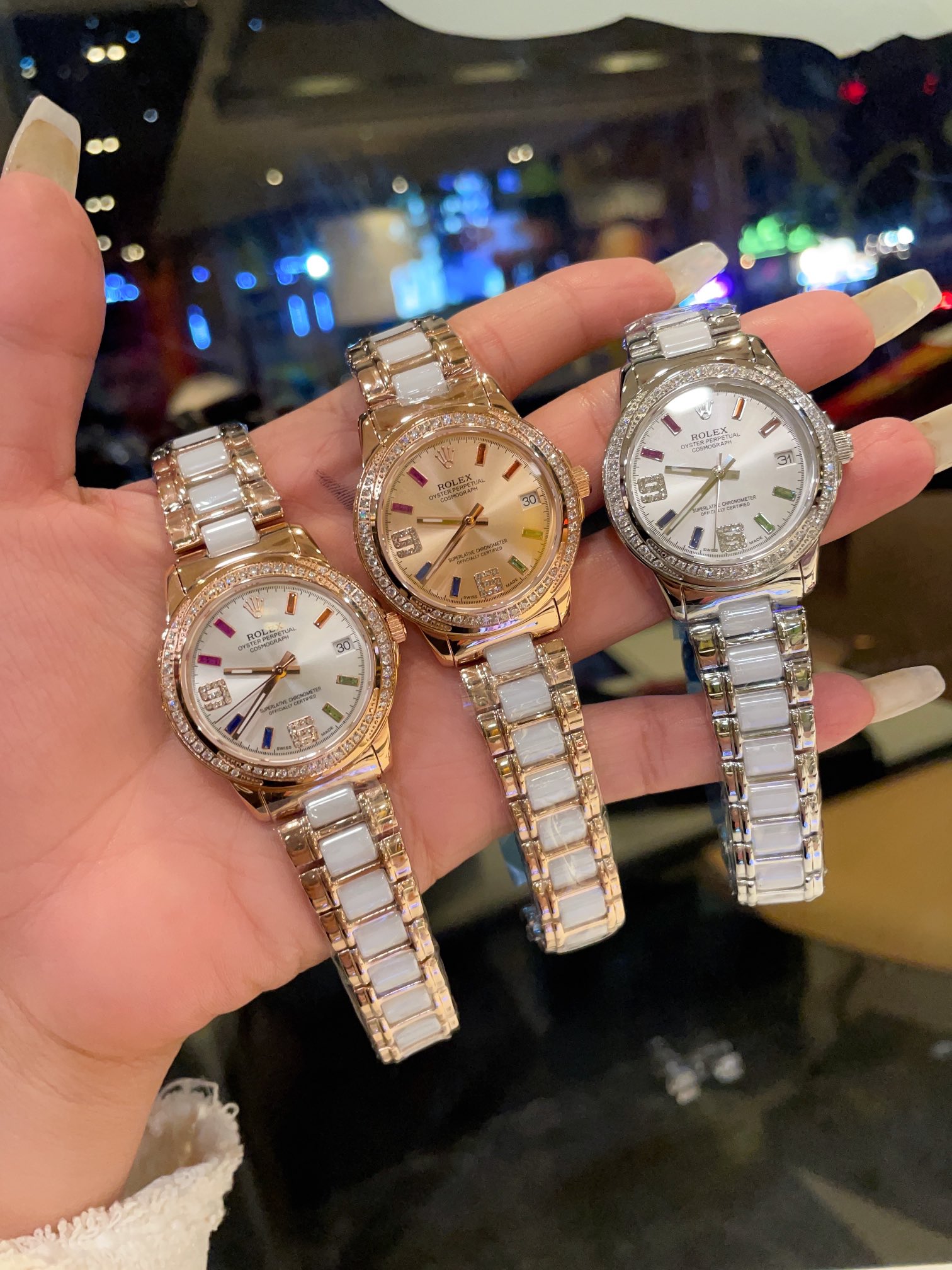 Elegant Rolex Women’s Watch with Ceramic Belt and Sapphire Crystal Mirror - 图片 4