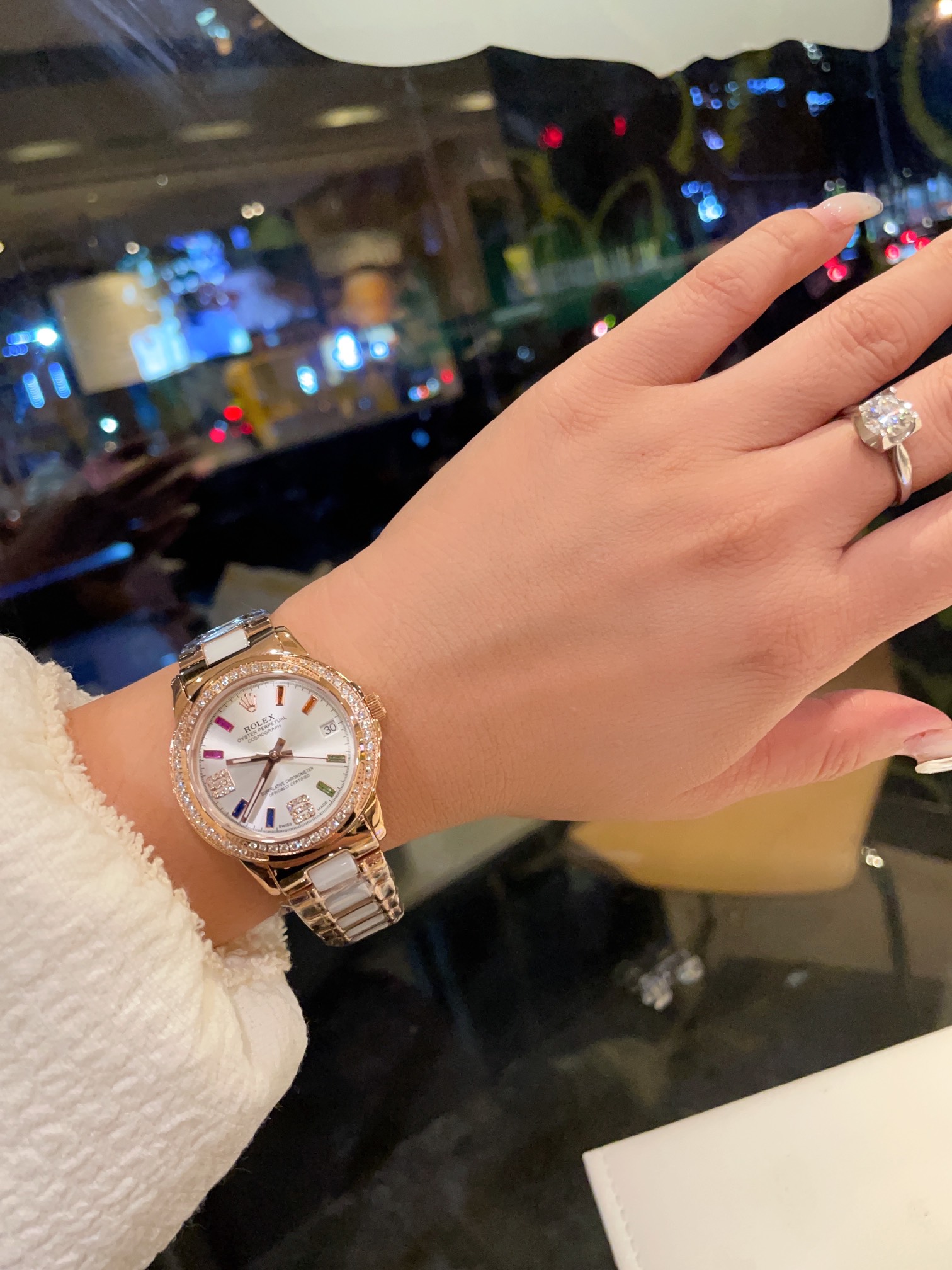Elegant Rolex Women’s Watch with Ceramic Belt and Sapphire Crystal Mirror - 图片 7