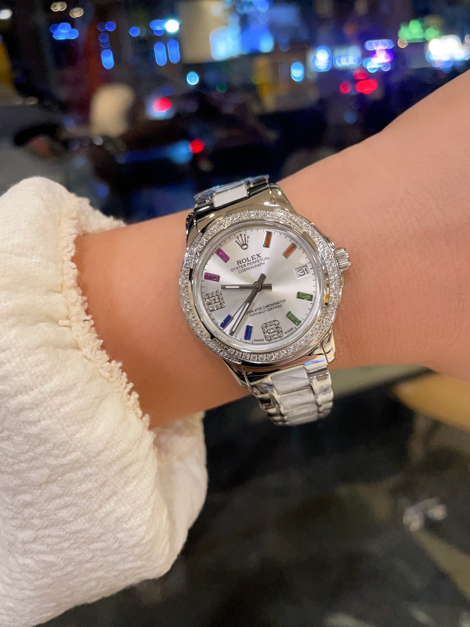 Elegant Rolex Women’s Watch with Ceramic Belt and Sapphire Crystal Mirror - 图片 5