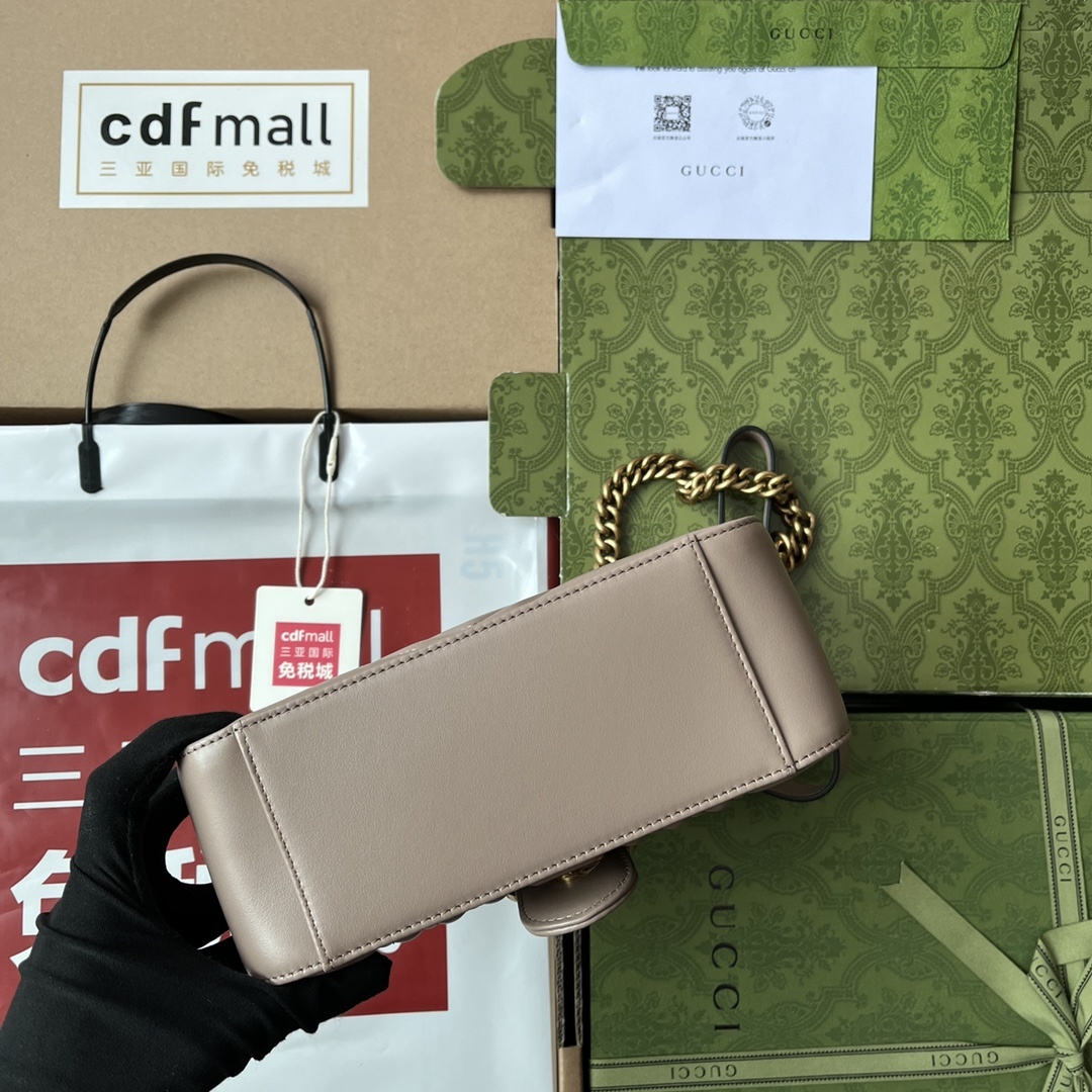原厂皮配Cdfmall三亚免税店手提袋Marmont意大利原厂皮令人欲罢不能的Gucci美包你收了吗GG