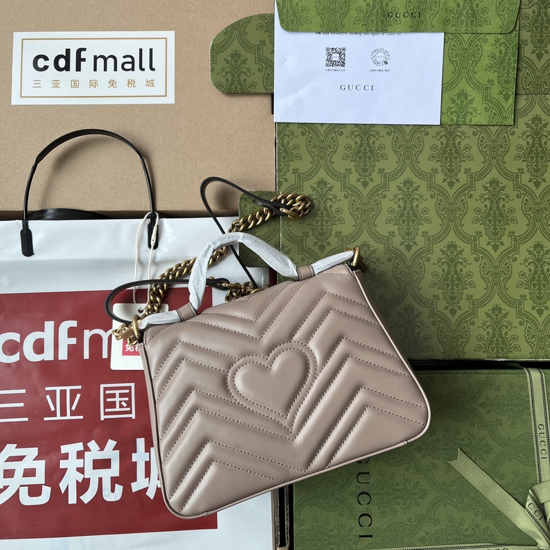 原厂皮配Cdfmall三亚免税店手提袋Marmont意大利原厂皮令人欲罢不能的Gucci美包你收了吗GG