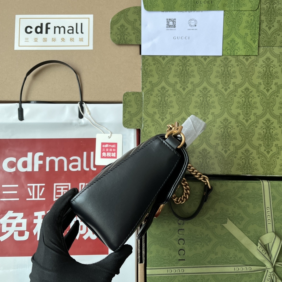 原厂皮配Cdfmall三亚免税店手提袋Marmont意大利原厂皮令人欲罢不能的Gucci美包你收了吗GG