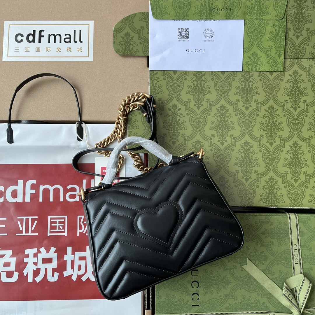 原厂皮配Cdfmall三亚免税店手提袋Marmont意大利原厂皮令人欲罢不能的Gucci美包你收了吗GG