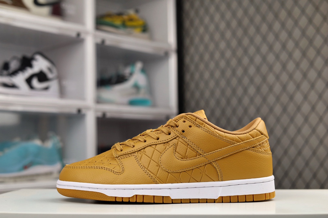 H0 NIKE SB Dunk Low 小麦色性价比天花板 尝鲜先行版原装头层材料 独家版型蒸餾加工帶來的是更好的视觉和脚感体验大厂纯原品质出货 清洁度 电绣工艺 皮料切割干净无任何毛边 细节完美 官方