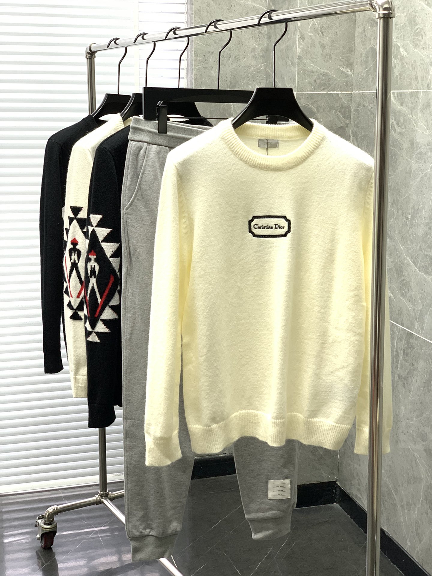 Dior Clothing Knit Sweater Sweatshirts Embroidery Knitting Wool Fall/Winter Collection Fashion