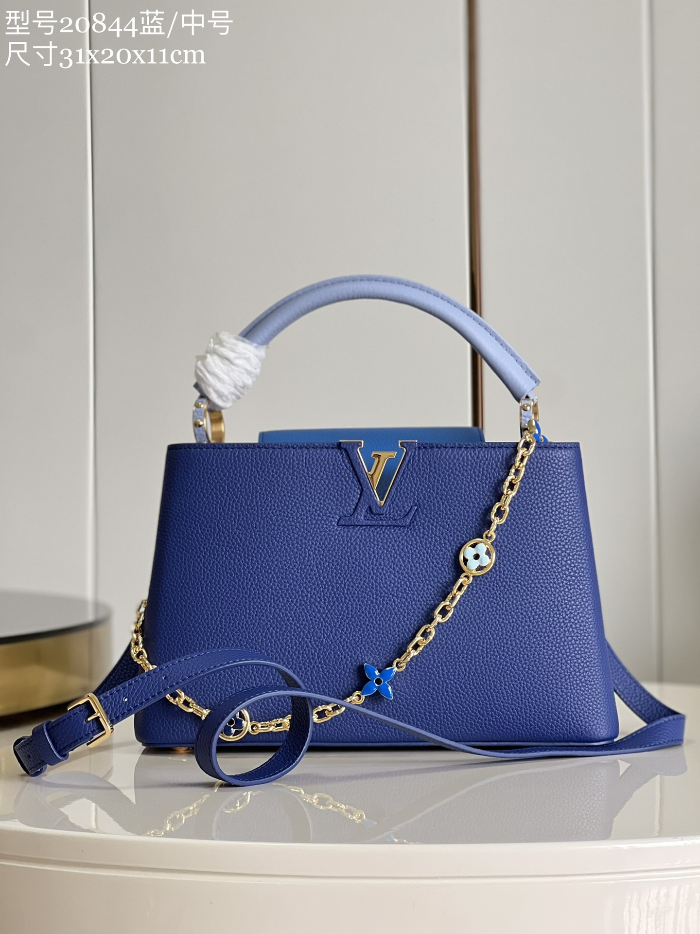 Louis Vuitton LV Capucines High
 Bags Handbags Blue Polishing Chains M20844