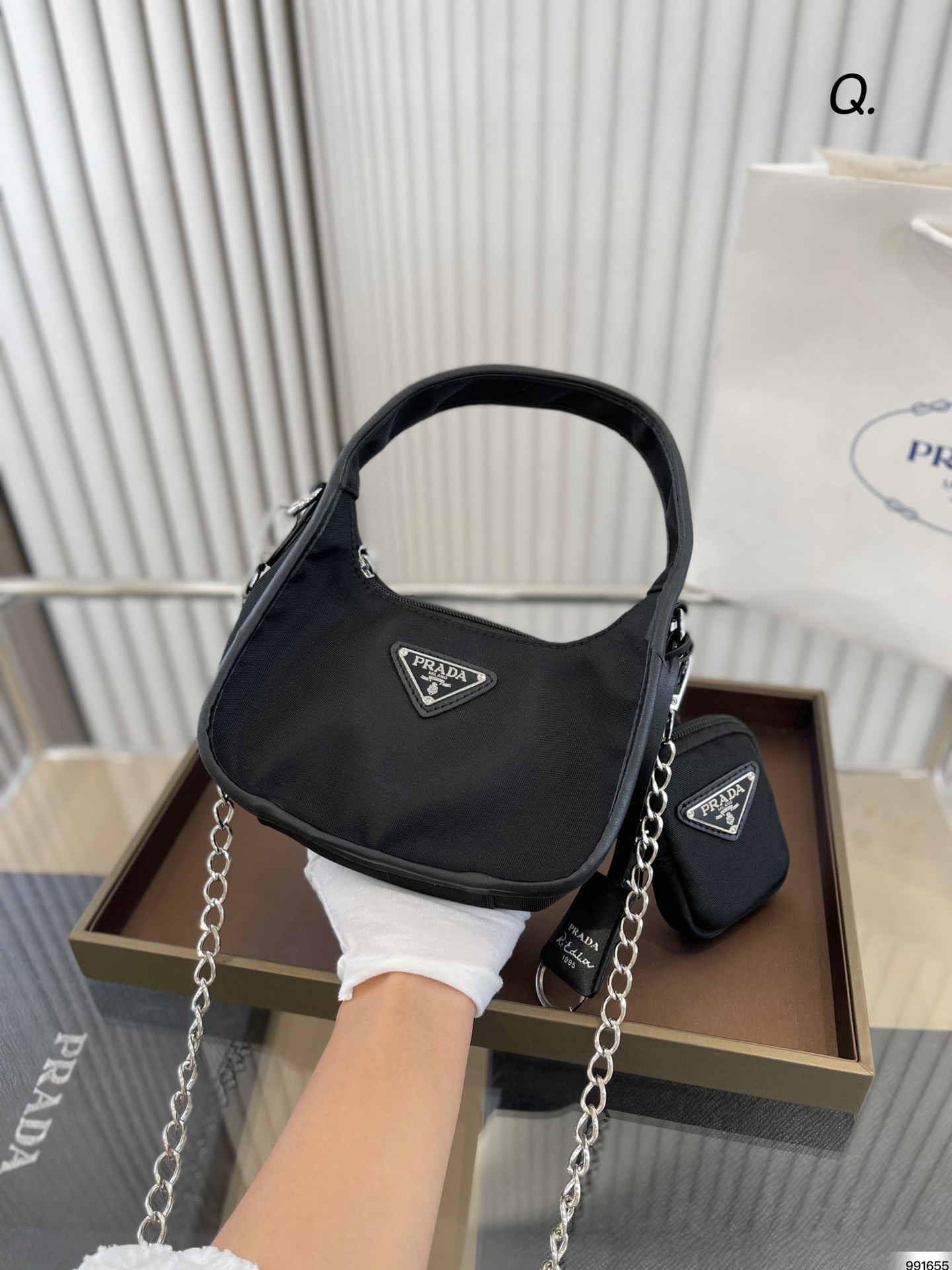 I5 5色  普拉达 Prada hobo迷你包 11