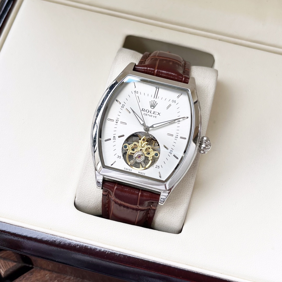 精致典雅 劳力士 Rolex -ROLEX 男士腕表 全自动机械机芯 矿物强化玻璃 316L精钢表壳 真皮表带 时尚风格 商务休闲 尺寸:直径42mm 厚度12mm