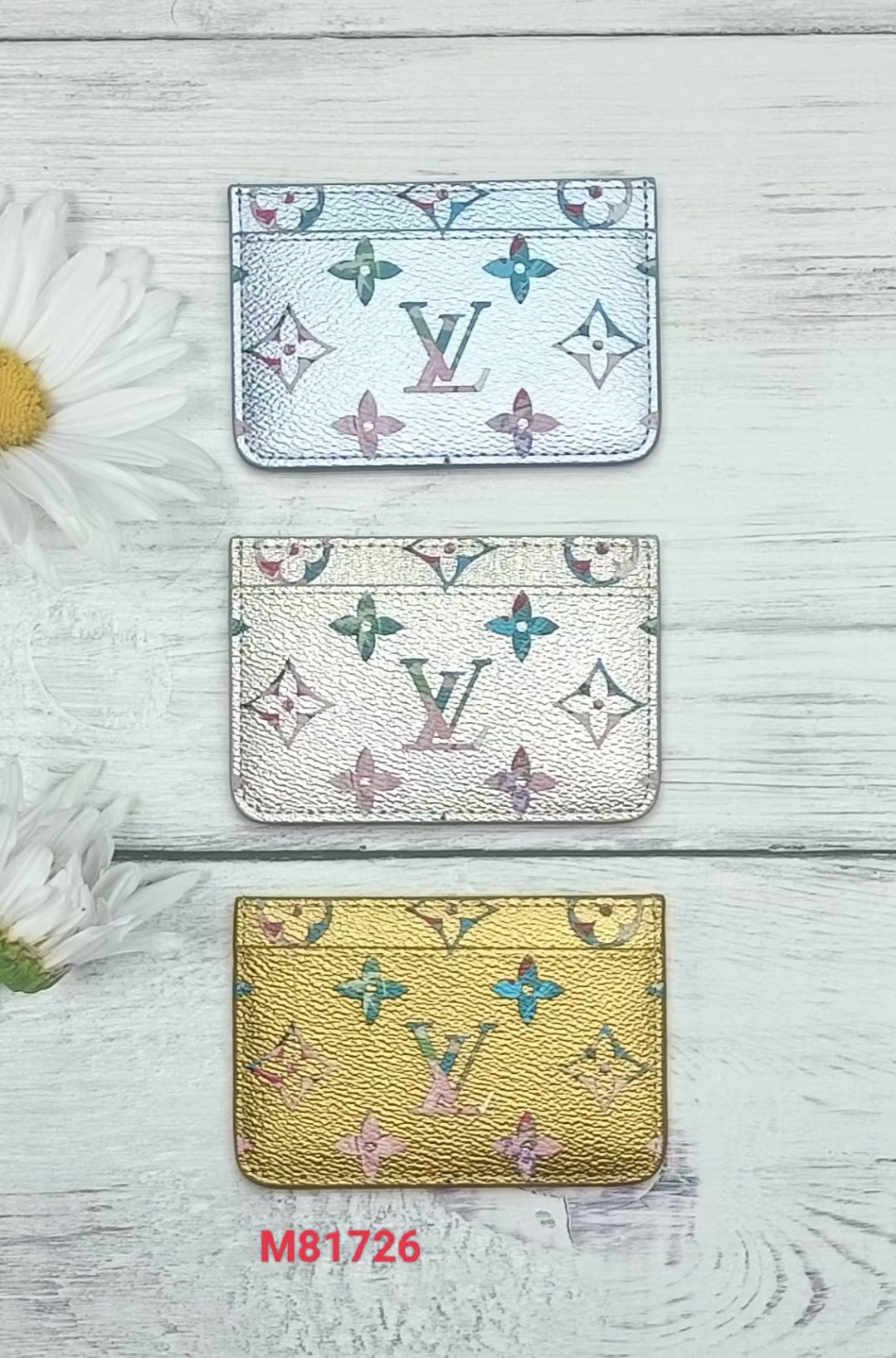 Close-up of leather card holder texture