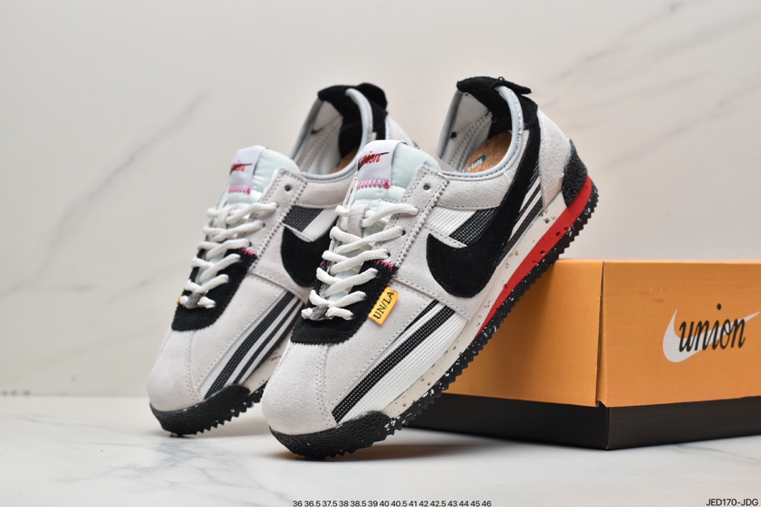 150 联乘洛杉矶知名店铺Union LA x Nike Cortez Low”Black”阿甘改良初代低帮DR1413-007