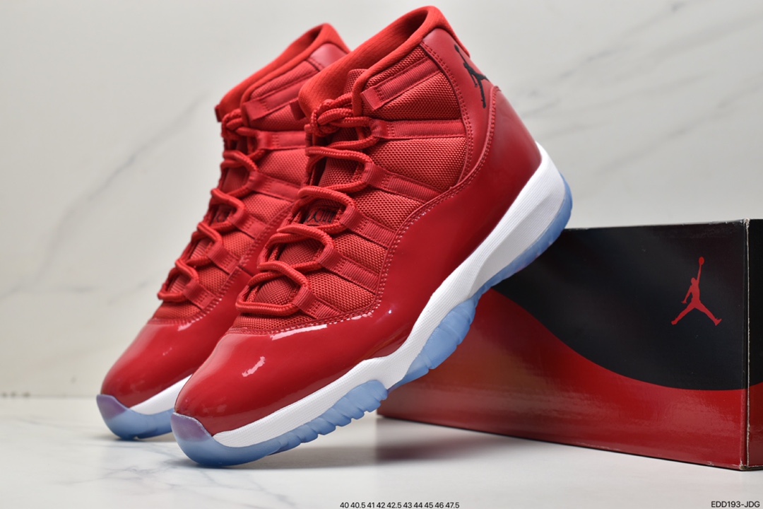 340 大厂性价比 原装级别 Nike Air Jordan 11 Concord AJ11 乔11高帮红白漆皮篮球鞋378037-623