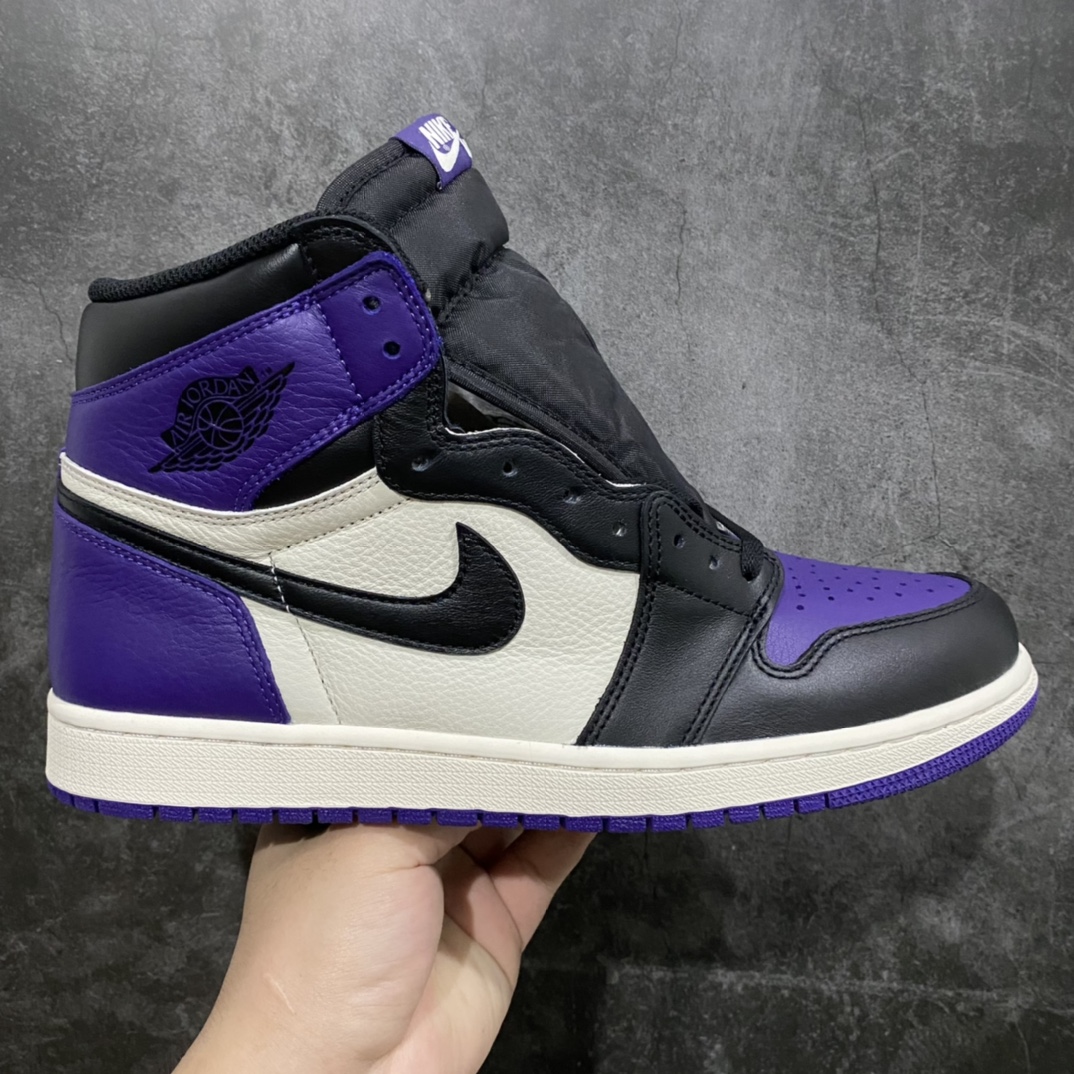 原厂 AJ1 黑紫脚趾 555088-501 行业第一梯队品质 细节材料升级 裁边清洁度无可挑剔 尺码:40.5/47.5-选品中心