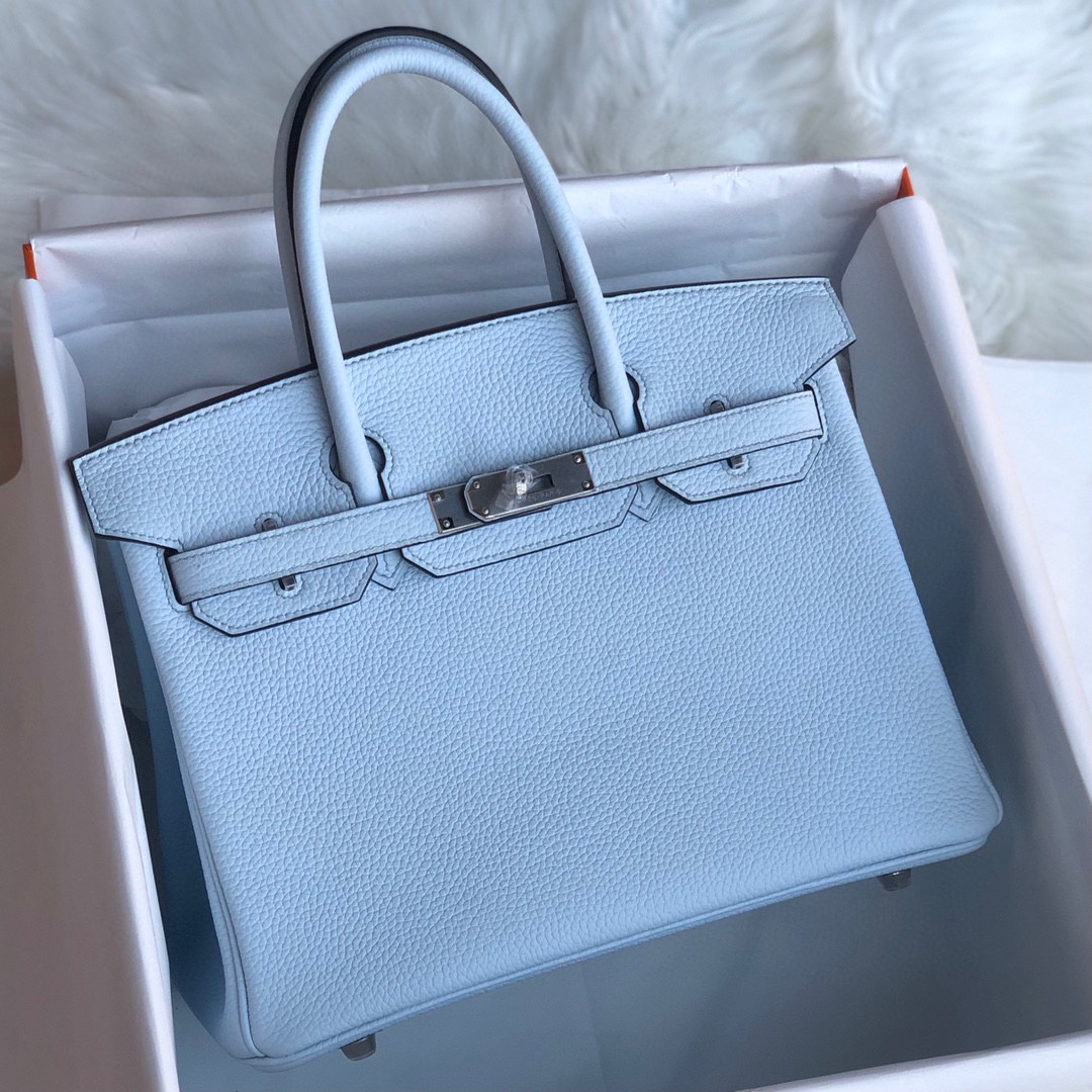 Hermes Birkin Bags Handbags Blue Gold Hardware